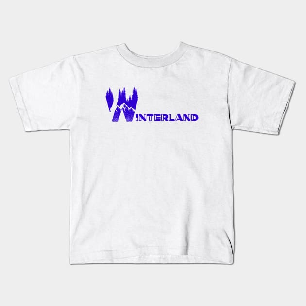 Winterland, Winter Sports, Rocky Mountains, Hiking T-Shirt, Trekking T-Shirt, Winter Season Kids T-Shirt by Style Conscious